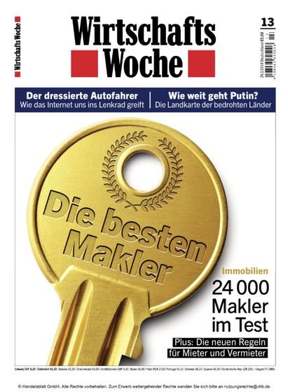 Titelseite WirtschaftsWoche 13/2014: Die besten Makler – 24.000 Makler im Test