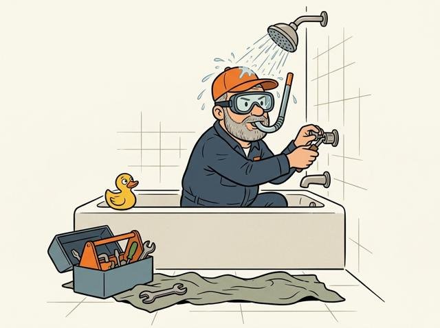 Cartoon zum Thema Bad & Sanitär