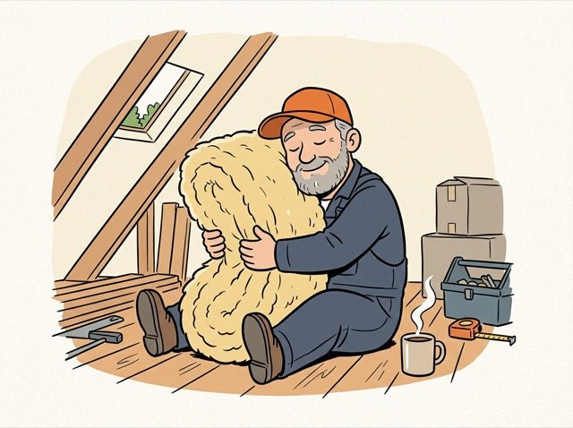 Cartoon zum Thema Dämmstoffe im Überblick
