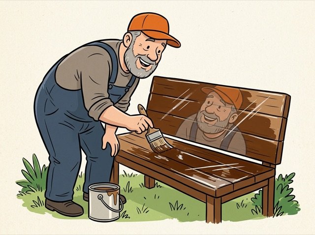 Cartoon zum Thema Lacke und Lasuren